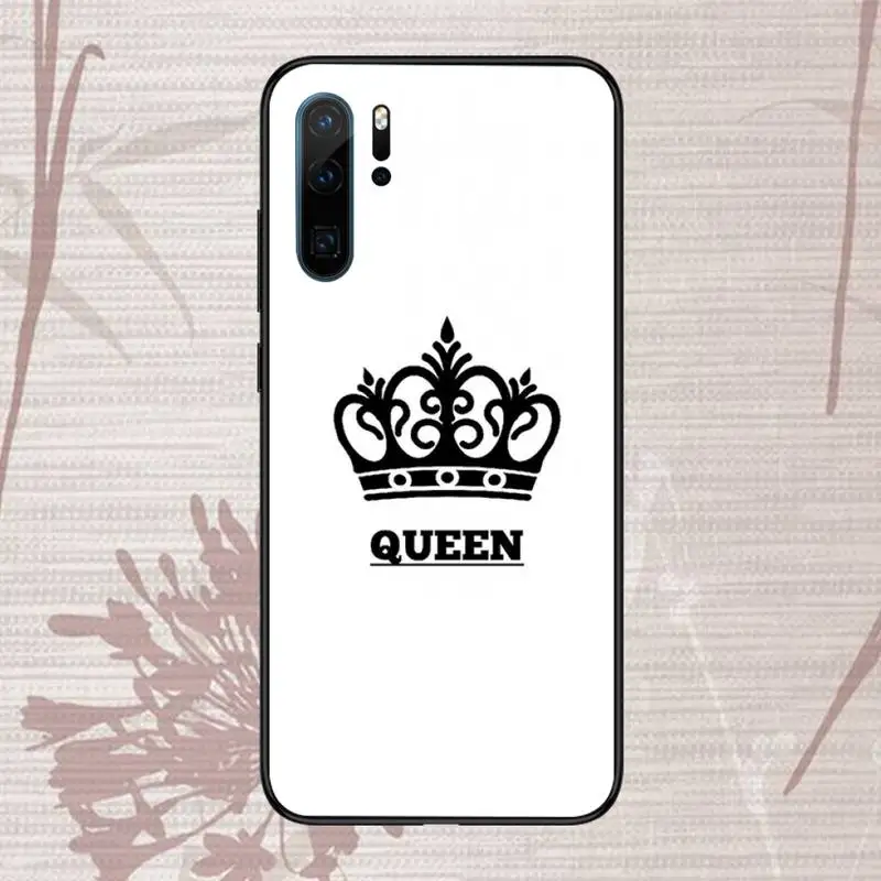 

King Queen Crown Phone Case For Huawei P20 P30 P40 lite Pro P Smart 2019 Mate 10 20 Lite Pro Nova 5t