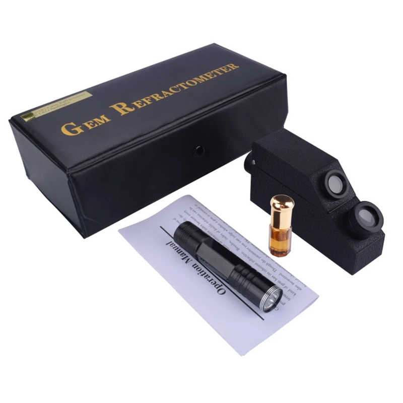 Gem Refractometer Jewelry RHG 1.30-1.81RI Built-in LED Light Diamond Detector Professional Gemstone ldentification