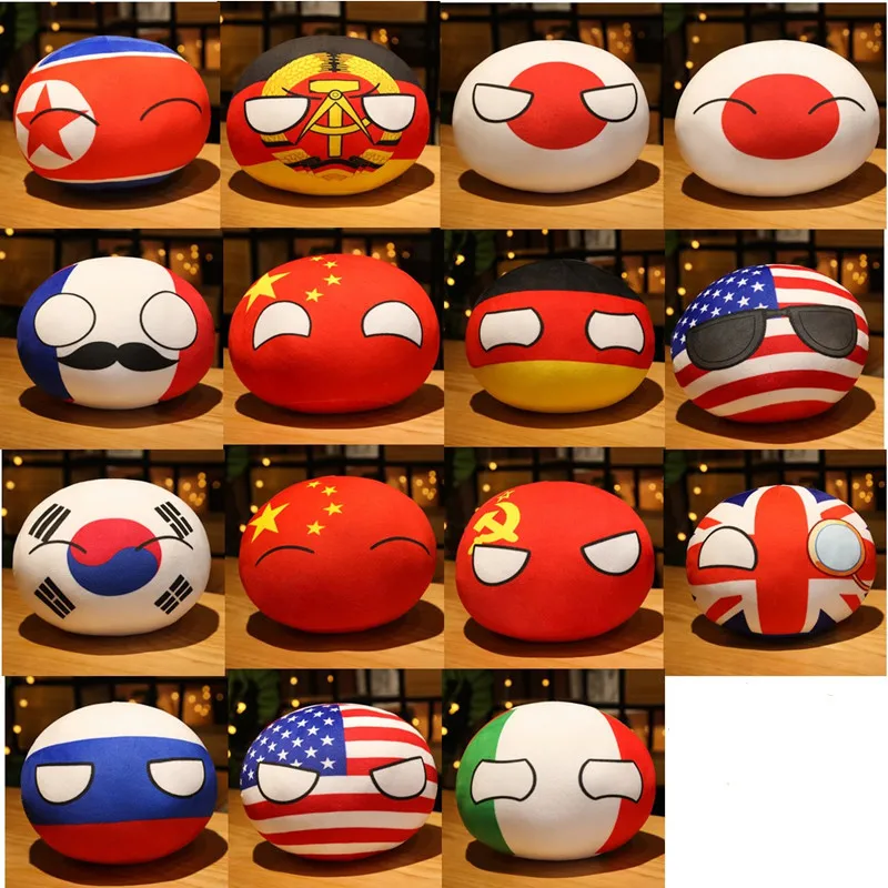 Polandball плюшевая кукла земляной шар СССР США Франция Россия Великобритания Япония