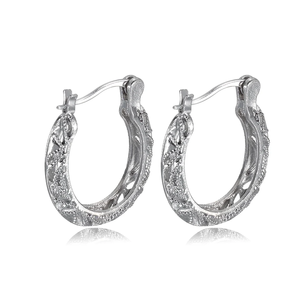 Женские ажурные Серьги серебряного цвета свадебные украшения|Серьги-кольца| |