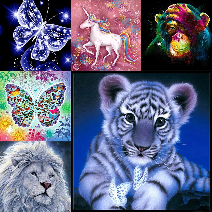 

5D Diamond Painting DIY Animal Series Full Diamond Handmade Diamond Embroidered Mosaic Pattern Home Bedroom Decoration Gift