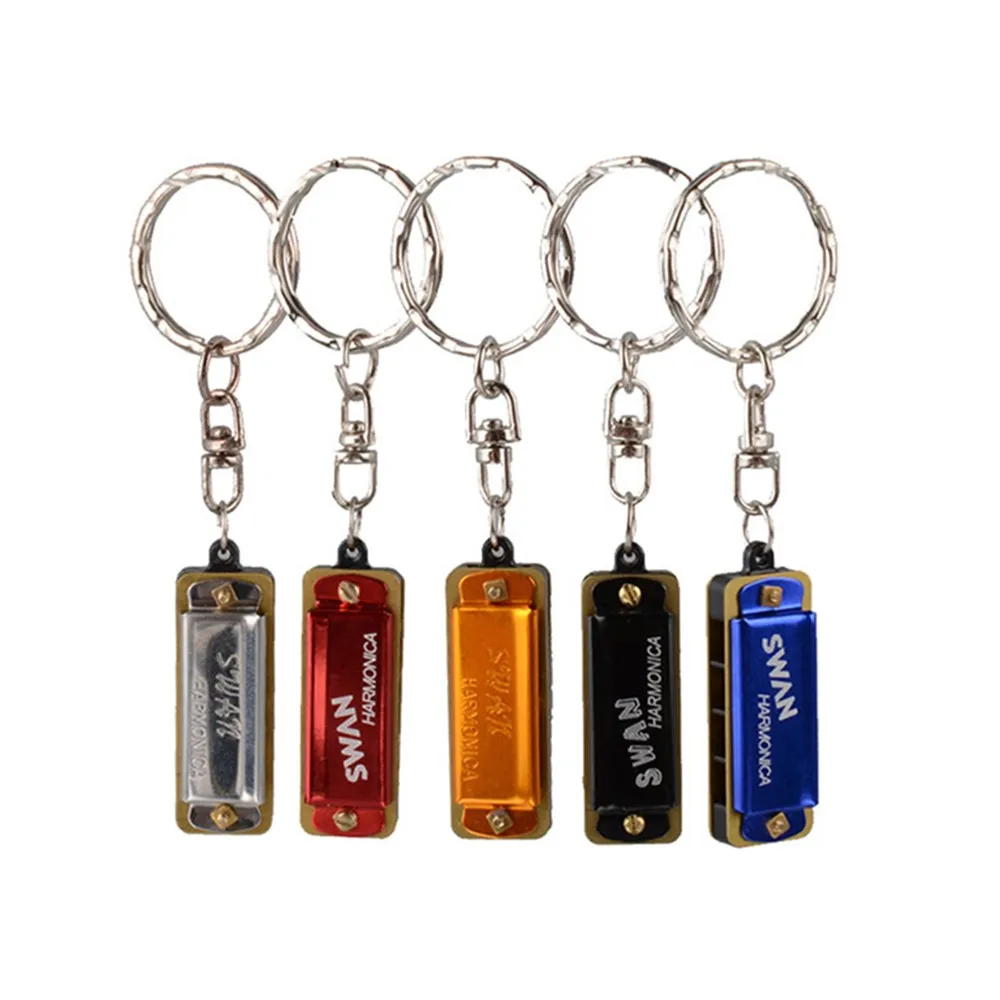 

Mini Harmonica Keychain Key 4 Holes 8 Tone Small Woodwind Instruments Harmonic Clear Bright Sound For Children Friends Gift