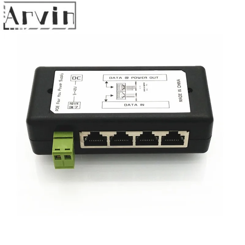 4 Порты POE Инжектор разветвитель для IP CCTV Камера Мощность более PoE адаптера Ethernet