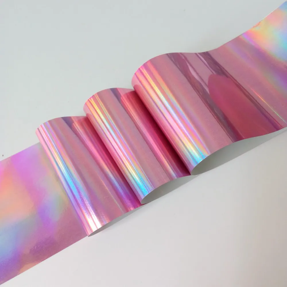 100 см Лазерная розовая переводная Фольга для дизайна ногтей голографическая наклейка для ногтей дизайн голографические наклейки для маникюра