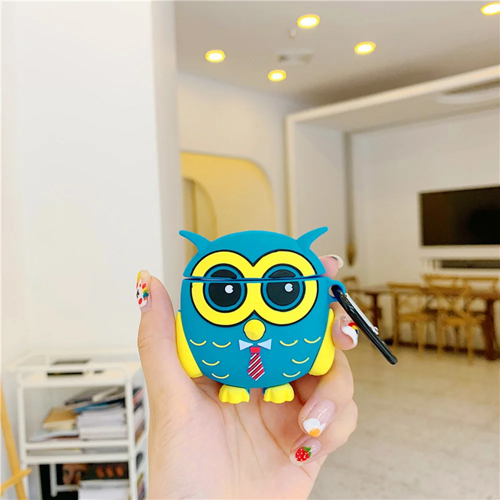 GJ0318 3D каменный человек для Airpods 1 2 Чехол Коробка Мягкий беспроводной Bluetooth чехол для наушников для AirPods Мультфильм Банан гарнитуры аксессуары - Color: GJ0318