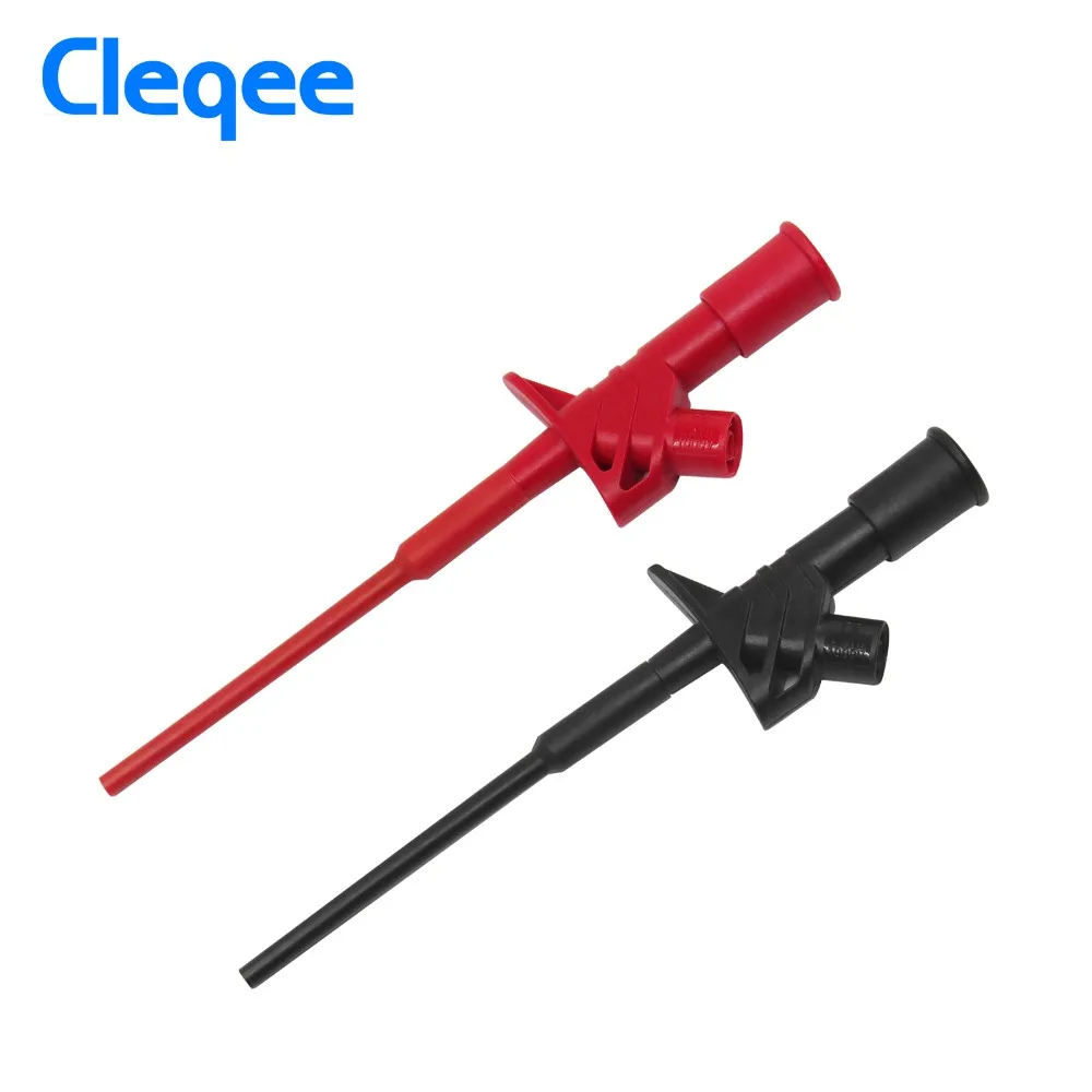 

Cleqee P5004 2PCS Professional Insulated Quick Test Hook Clip High Voltage Flexible Testing Probe