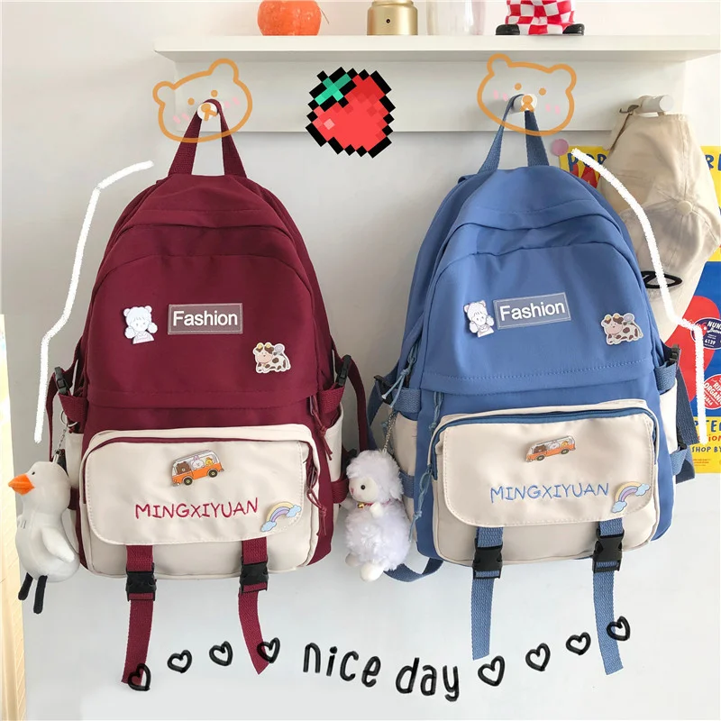 Женский рюкзак для девочек дизайнерский студенческий черный в стиле преппи