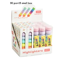 90 pcslot creative mini macaron highlighter kawaii 6 colors drawing painting art marker pen school supplies stationery gift