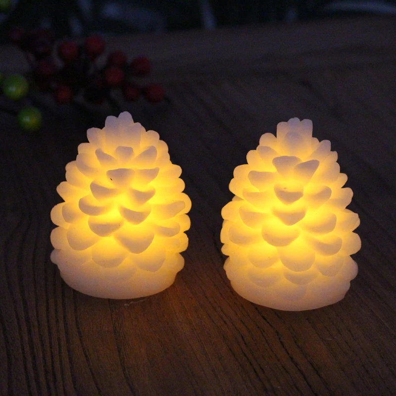 Светодиодный Рождественский светильник для свечей изготовленный из настоящего