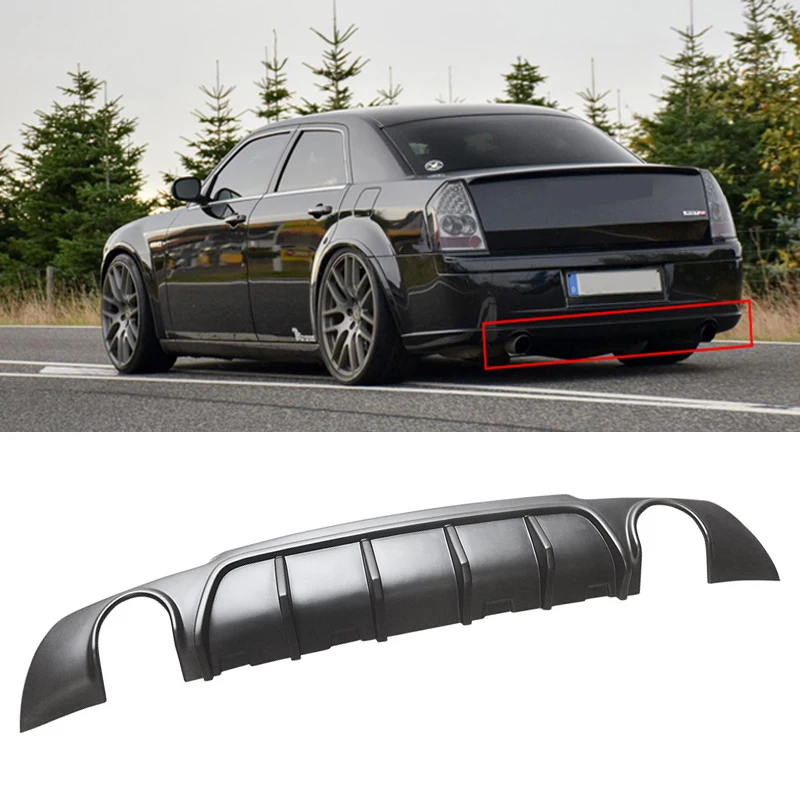 Fidelity para Chrysler 300C SRT 2015-2020, difusor de labios de parachoques trasero, Material ABS, negro mate, accesorios de coche