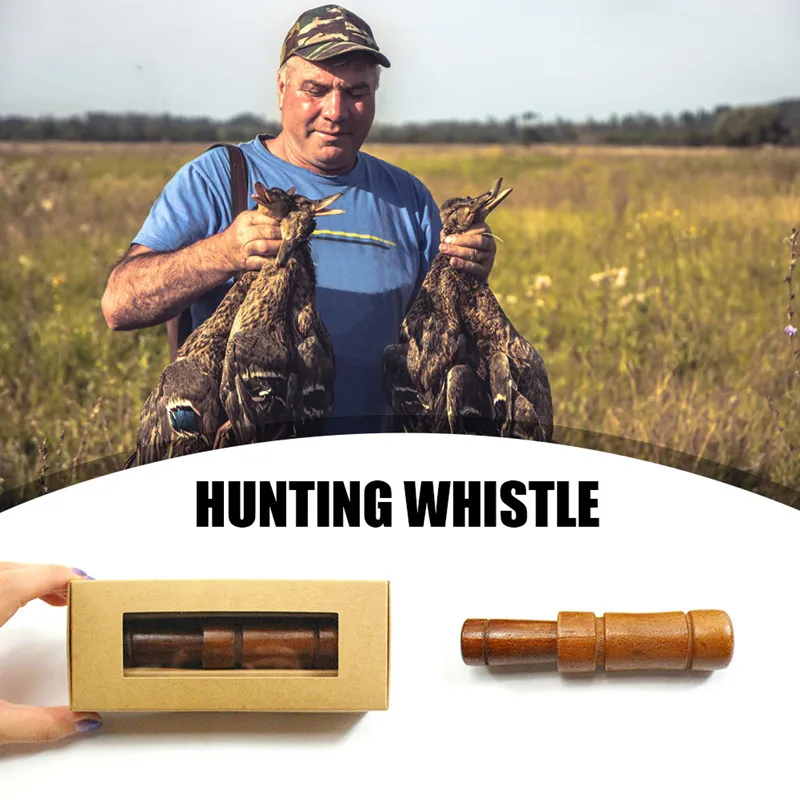 

1PC Outdoor Hunting Whistle Decoy Imitate Pheasant Duck Call Voice Call Bird Goose Voice Trap Brown Oak Wooden Whistle