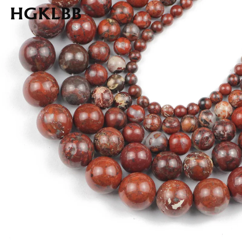 Натуральный камень HGKLBB красные яшмы Сезам круглые бусины россыпью для