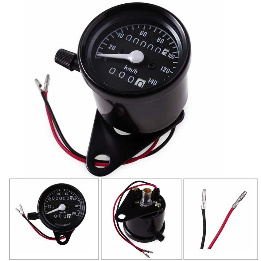 Black 12V 140km/h Motorcycle Dual Odometer Speedometer Gauge Speed Meter Night Light Backlight Moto Modification Part Tool | Автомобили и