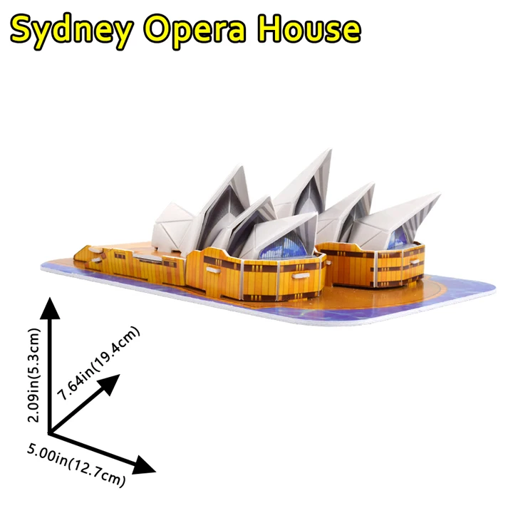 Sydney Opera House Сидней опера 3D головоломка в собранном виде Сборная модель игрушки для детей игры World паззл с архитектурой детская игрушка для путешествий подарочные сувениры - Цвет: Sydney Opera House
