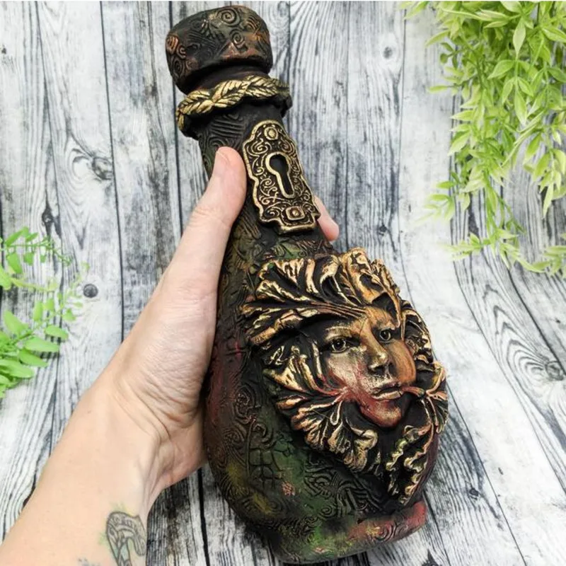 

Retro Vase Decorative Bottle Vintage Wizard Pill Bottle Decorative Ornaments Resin Ornaments Home Garden Decoration
