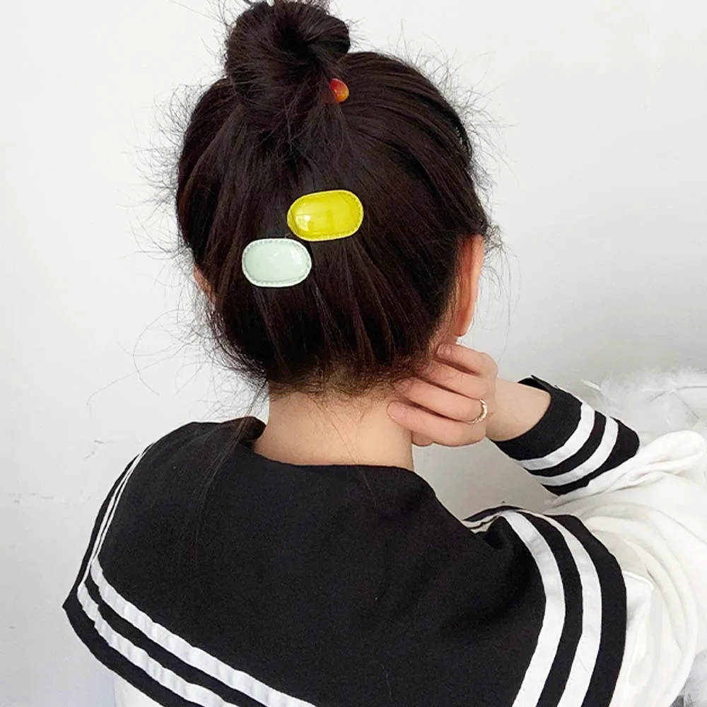

Cute Kids Hair Clips Korean Children Smooth Hairpins Baby Cute Leather BB Clip Side Clip Little Girl Hair Accessories Headdress