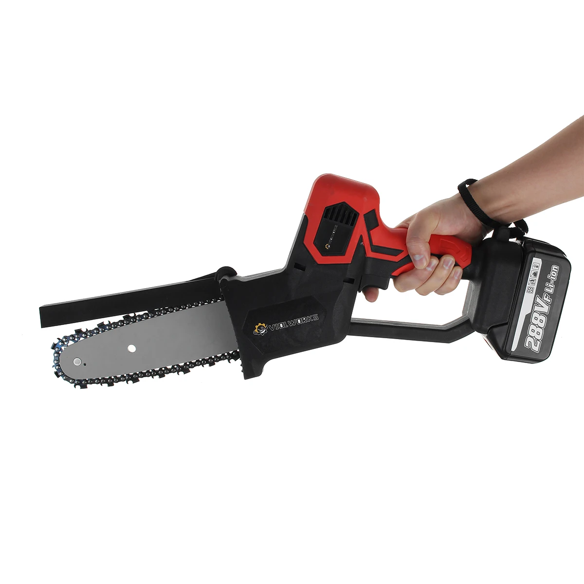 

1500W 288V 8 Inch Electric Saw with 2 Battery Woodworking Rechargeable One-Handed Brushless Chainsaw For Makita Battery EU Plug