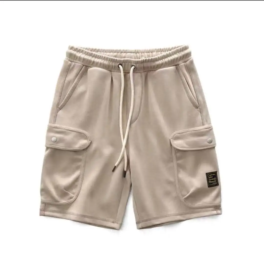 

Heavyweight knitted shorts men's Japanese retro AMI Khaki sports casual pants trend drawstring loose Capri men's pants