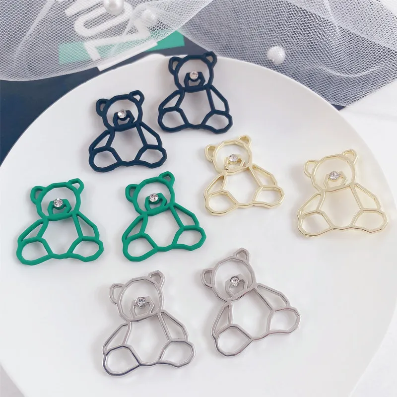 

New style 50pcs/lot color print cartoon bears shape animals alloy floating locket charms diy jewelry earring/garment accessory