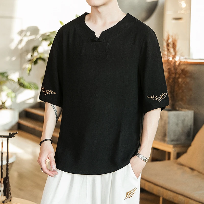 Китайская мужская футболка свободная однотонная креативная смешная большого