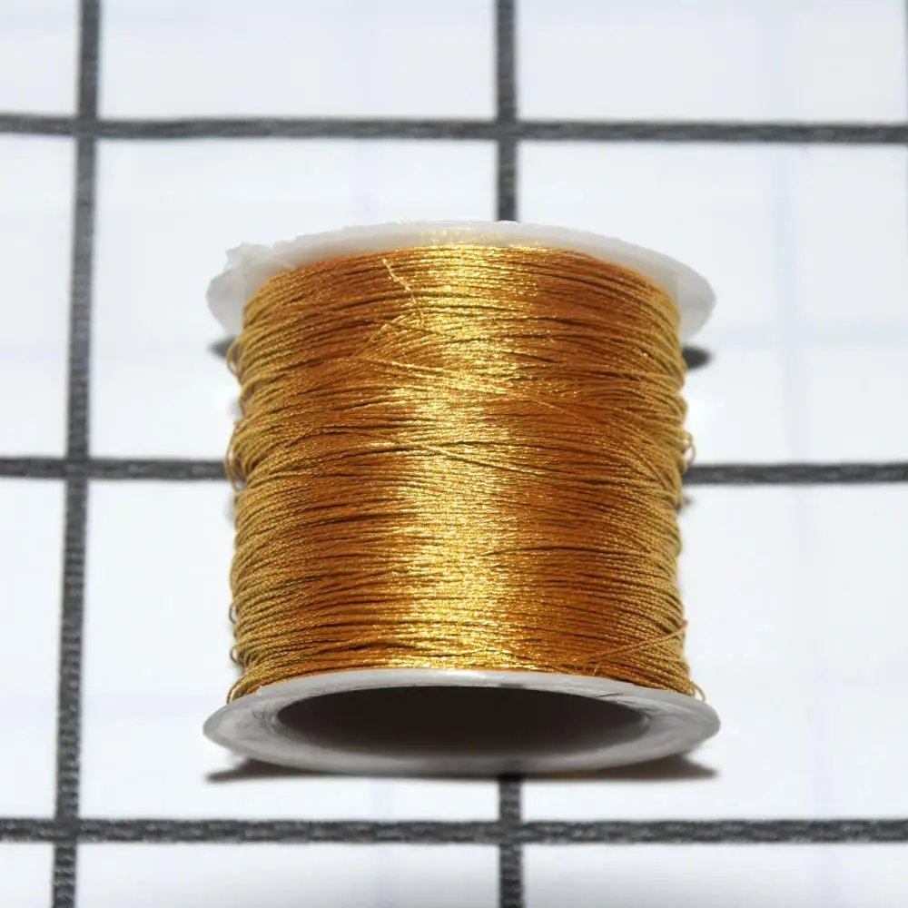 gold color Gold/Silver Thread String Durable DIY Rope For Cross Stitch Necklace Bracelet Bead Tag Making Clothes Decoration - Цвет: gold color