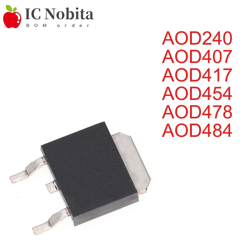 10 шт. AOD240 D240 AOD407 D407 AOD417 D417 TO-252 AOD454 D454 AOD478 D478 AOD484 D484 TO252 MOS FET транзистор IC новый |