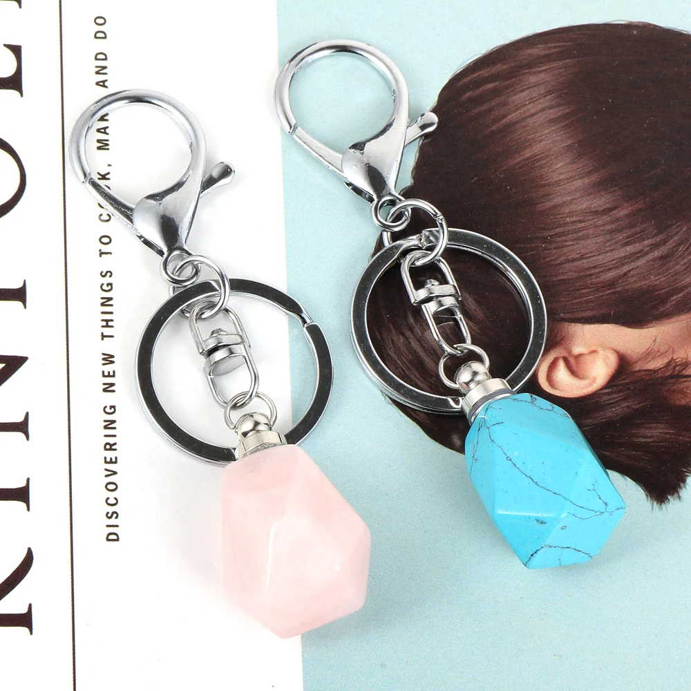 Натуральный камень тигровый глаз бирюзовые кварцевые флаконы духов кулон брелок