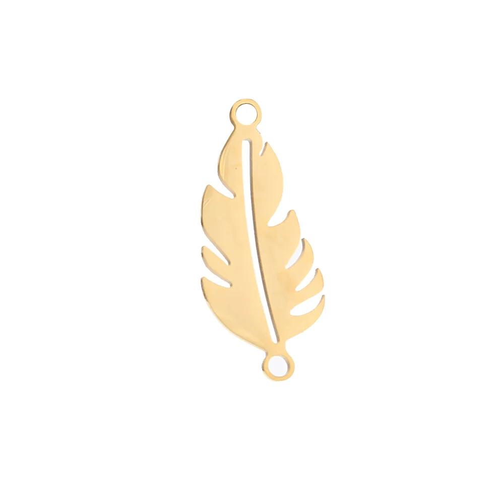 Gold Leaf 1 5 шт. застежки-невидимки в виде листьев дерева из нержавеющей стали очаровательные соединители Подвески ручная работа браслет серьги материал для изготовления украшений - Color: Gold Leaf 1