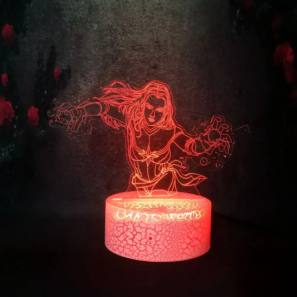 Лига Справедливости Марвел Мстители чудо женщина 3D мечта настольная лампа