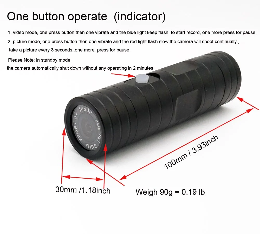 Outdoor Sports Action Camera Gun rifle hunting Camcorder Trail HD 1080P Bike Helmet DVR loop recording | Электроника
