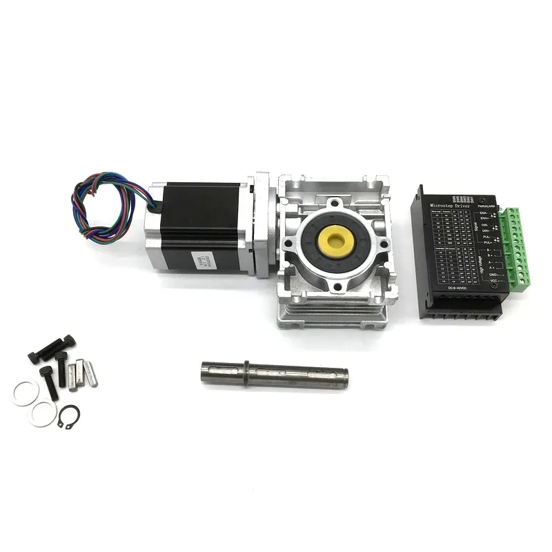 20:1 Speed Ratio Turbine Worm Gearbox RV030 Reducer with Nema23 2.2Nm 1.8degree Stepper Motor 84MM &amp5.6A DM556 Driver Kit |