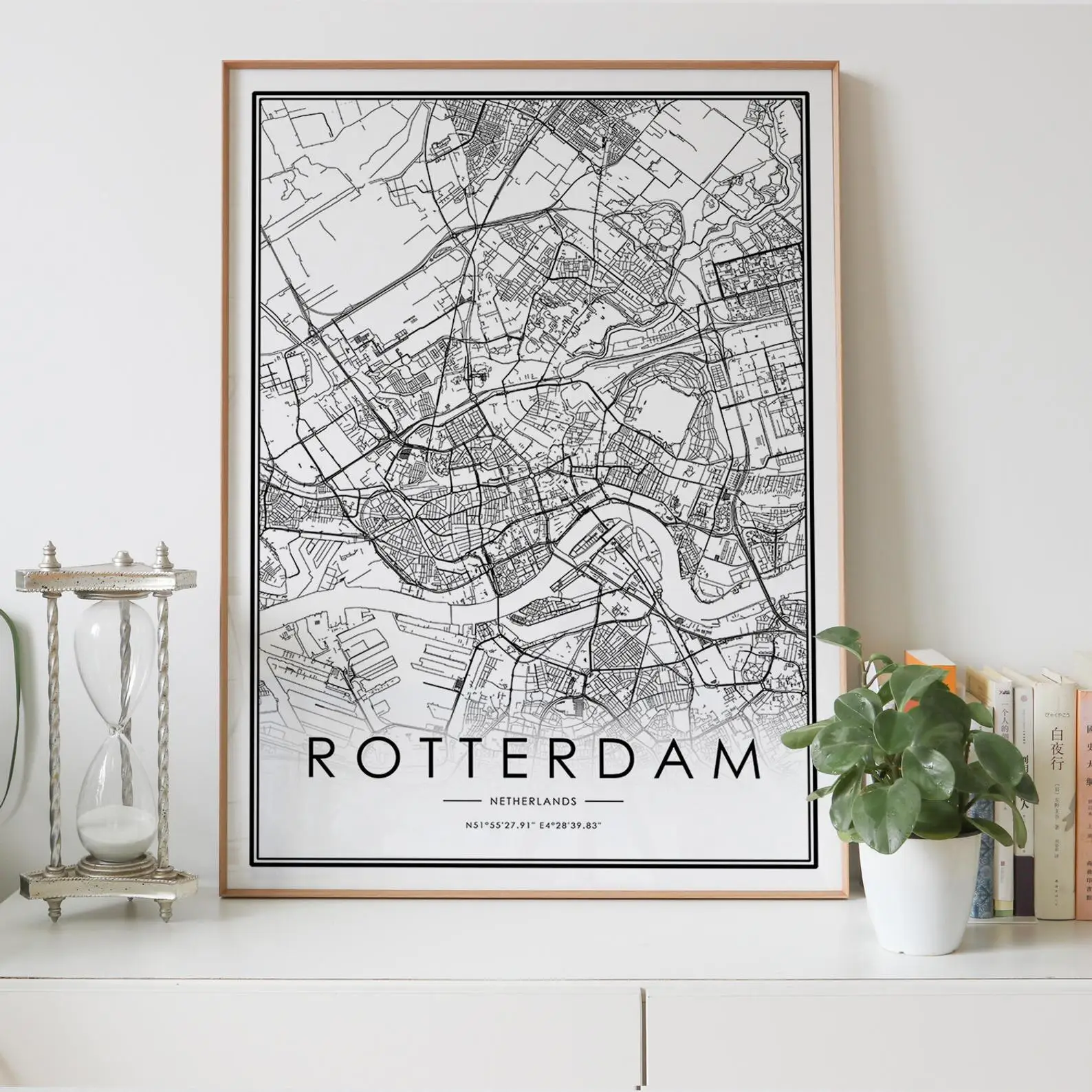 Карта города Роттердам украшение для гостиной в скандинавском стиле холст