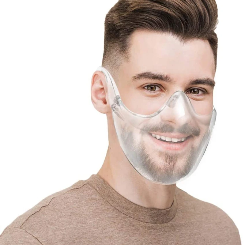 Прозрачная многоразовая маска для лица прочная комбинированная пластиковая