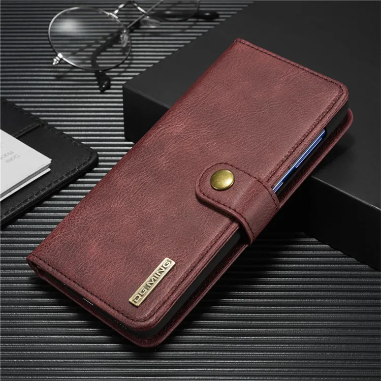 Wine Откидной Чехол для samsung Galaxy A70 A50 A40 A30 A20 A10 Магнитный класса люкс из искусственной кожи Подставка бумажник съемный 2 в 1 карты Чехол - Цвет: Wine