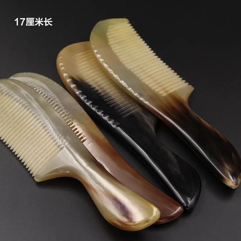 

hair brush Combs Hairdressing Natural Anti Static White Buffalo Horn Comb Hair Care Massage Brush Prevent Loss Hairbrush