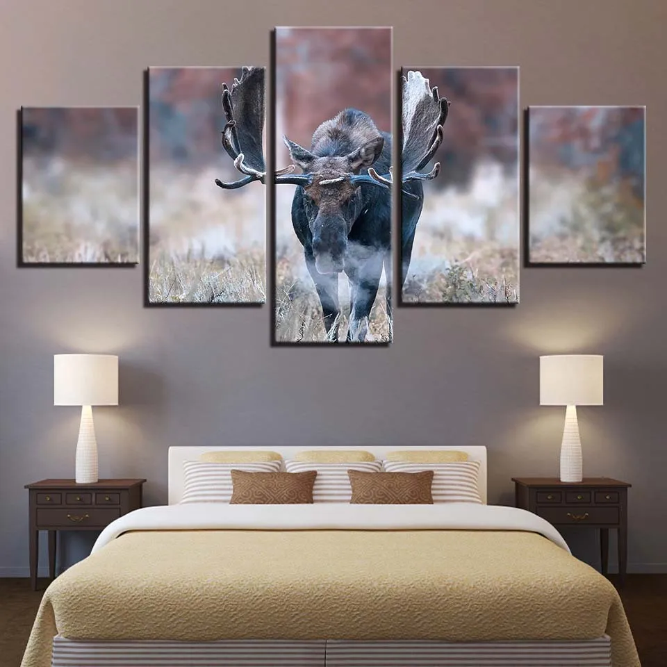 Животные Печать олень собака медведь Лев холст рисунки постер печать на стену 5