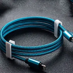 Blue Usb-кабель 2.4A быстрое зарядное устройство 1 м с одной головкой плетеные usb-кабели для iphone Xs Max Iphone6 6s Puls Ipad Mini 1 2 3 4 оборудования - Цвет: Blue