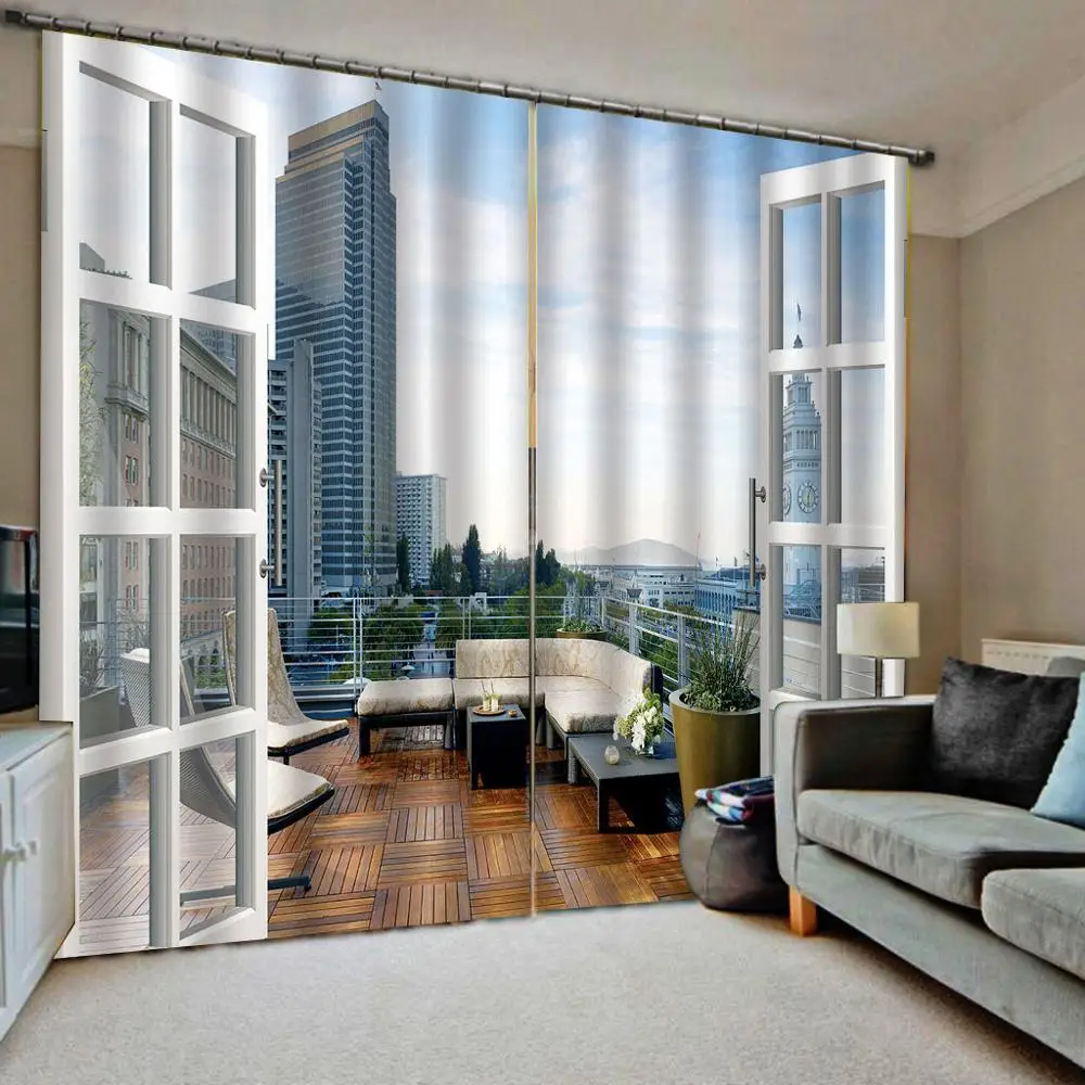 Роскошные затемняющие 3D оконные шторы индивидуального размера для гостиной