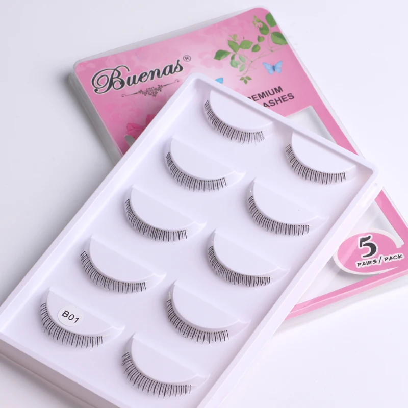 5 пар нижних ресниц Buenas bottom lash B05 ручная работа прозрачный пластиковый терьер ниже ресниц Модные накладные ресницы - Цвет: B01