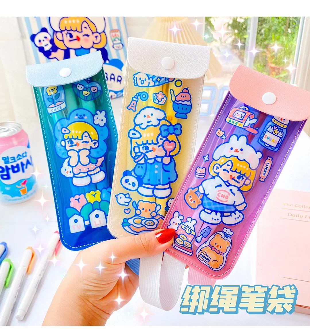 

Чехол для карандашей, прозрачный, с ремешком