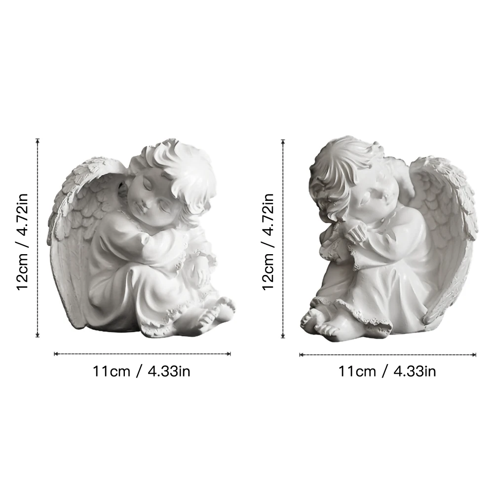 

Pair of Praying Little Angel Ornaments Resin Angel Crafts Children's Room Decorations Wedding Birthday Gifts