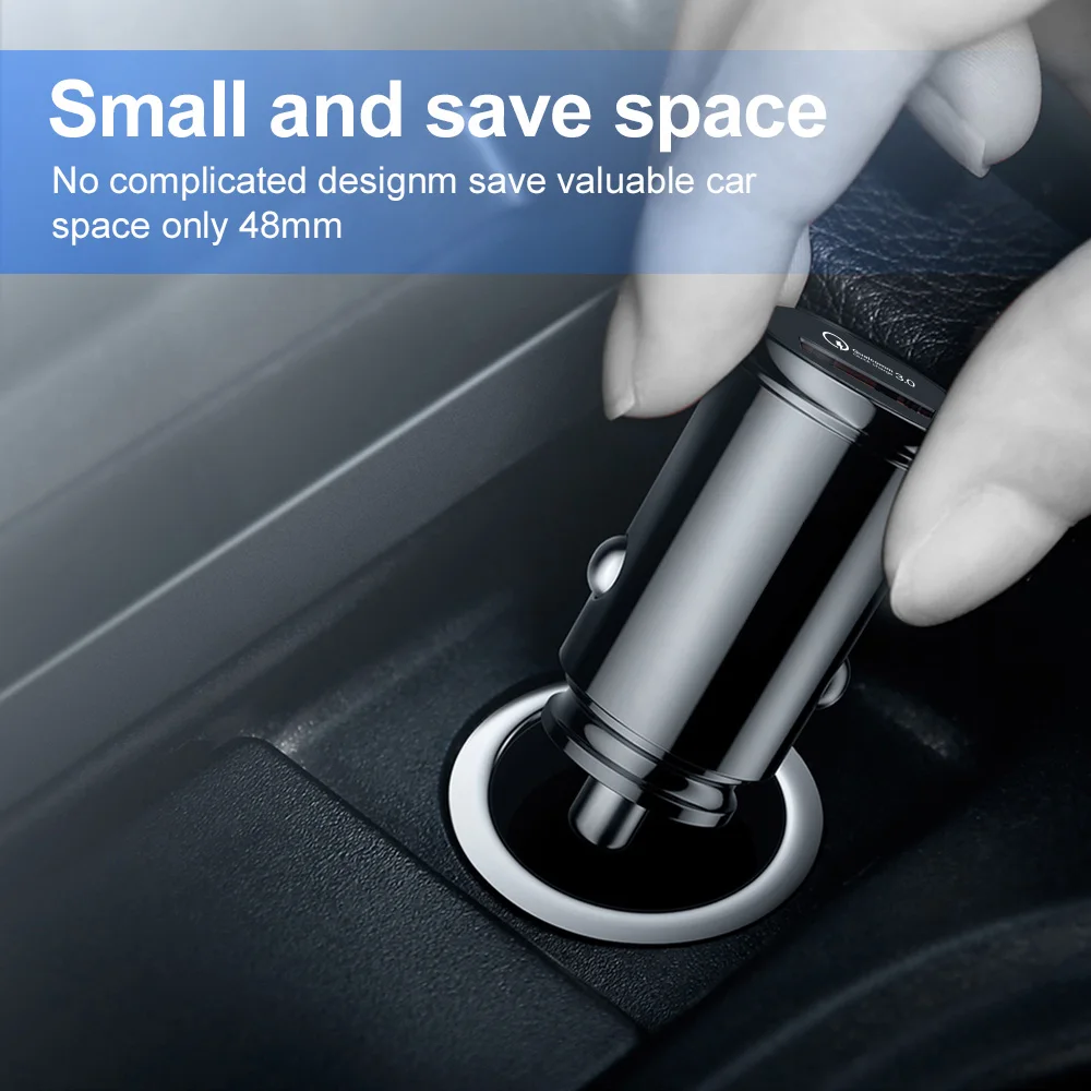 Автомобильное зарядное устройство Olaf с 2 USB-портами и поддержкой быстрой зарядки 3