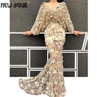 Женское вечернее платье с цветочным бисером, бальное платье для выпускного вечера, арабское модное платье, кафтаны, турецкое платье на заказ