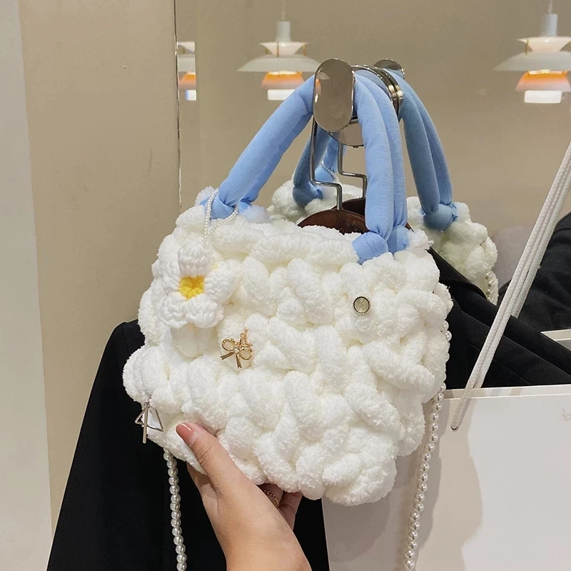 Luxury Brand Designer HandBag For Women Sweety Girl Bag Candy Colours Pearls Shoulder Bag Fashion Female Bag Crossbody Bag  Sac