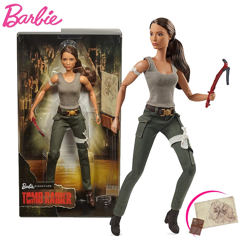 Настоящая кукла Барби Tomb Raider коллекция подвижные швы голова Лара модель приключенческий костюм игра подарки на день рождения FJH53