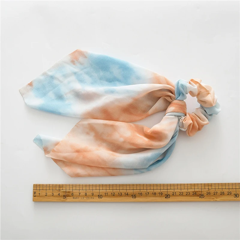 

Ponytail Hair Scrunchie Women Fashion Tie-dye Streamers Rubber Bands Ribbon Elastic Hair Bands Girls Chiffon Hair Accessories