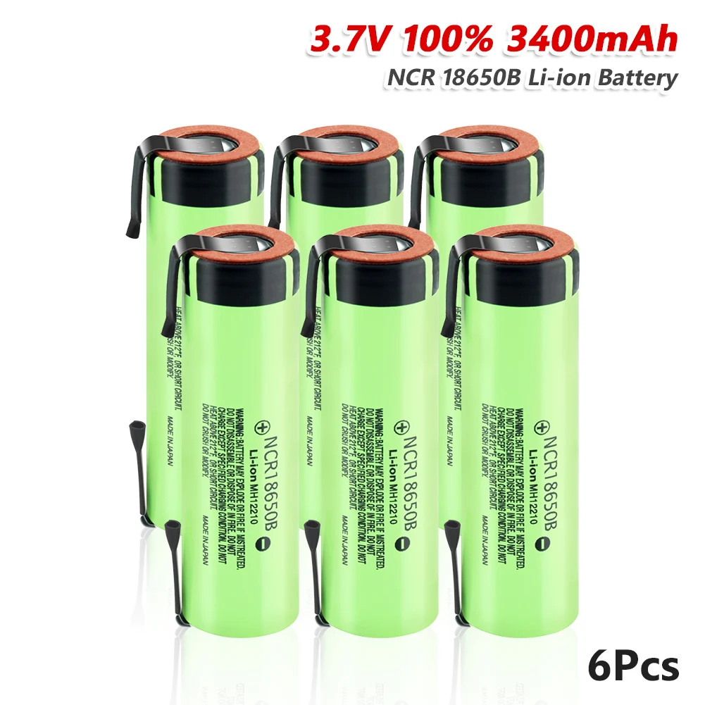 1/2/4/6/8/10 шт 3 7 в аккумуляторная батарея 18650 Оригинал NCR 18650B V 3400 Mah литий ионные