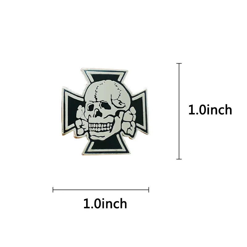Немецкая металлическая брошь WW2 в виде черепа с крестом на лацкан значок офицера
