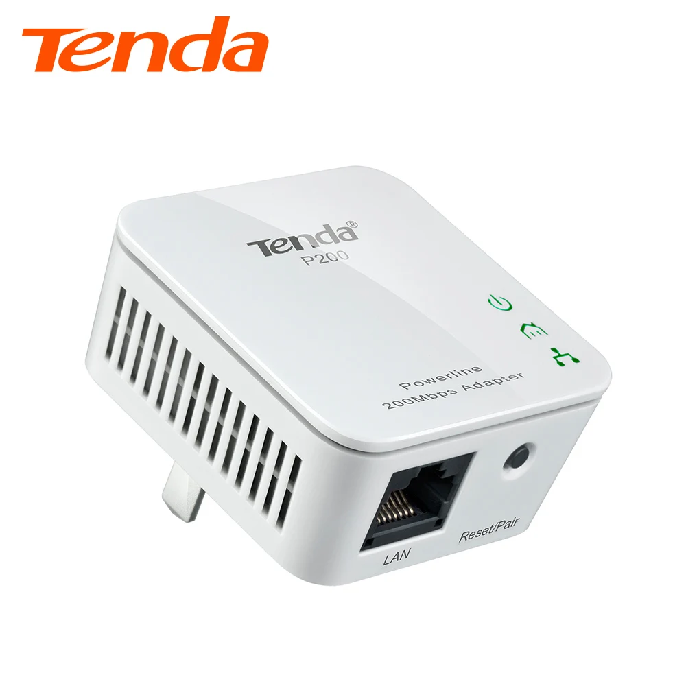 Tenda P200 Mini 200Mbps PowerLine Ethernet адаптер PLC совместимый с беспроводным Wi Fi маршрутизатором