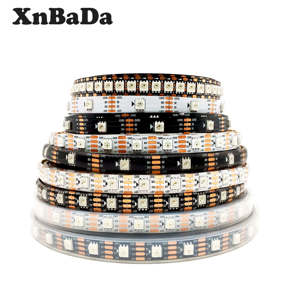 

Умная светодиодная Пиксельная лента WS2813 5 м (обновление WS2812B) индивидуально Адресуемая двунаправленная однонаправленная светодиодная лент...